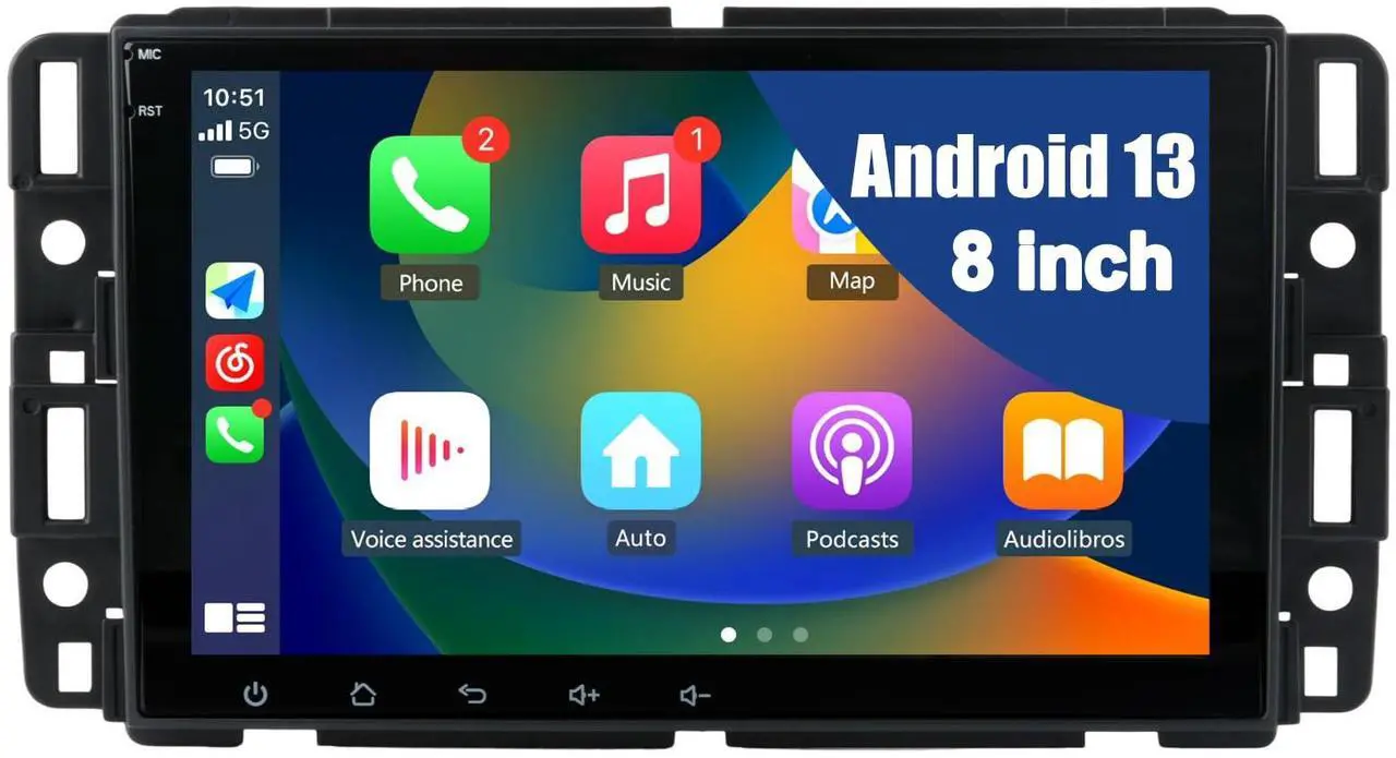 Main image of litillbuly Android 13 [2G+32G] Car Radio for GMC Sierra Yukon Chevrolet Buick Chevy Silverado,8 Inch Touch Screen Stereo with GPS WiFi SWC Wireless CarPlay Android Auto