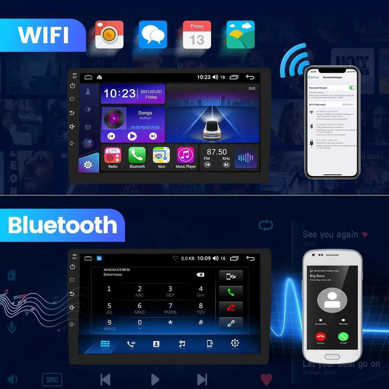 Alt view image 4 of 7 - litillbuly Car Radio Stereo [2G+64G] for Ford F150 F-150 2009 2010 2011 2012, 9 inch Touch Screen Android 13 Head Unit with CarPlay/Android Auto SWC GPS WiFi