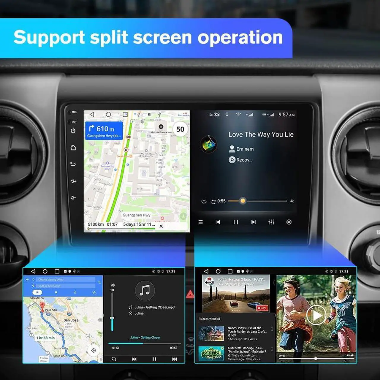 Alt view image 6 of 7 - litillbuly Car Radio Stereo [2G+64G] for Ford F150 F-150 2009 2010 2011 2012, 9 inch Touch Screen Android 13 Head Unit with CarPlay/Android Auto SWC GPS WiFi