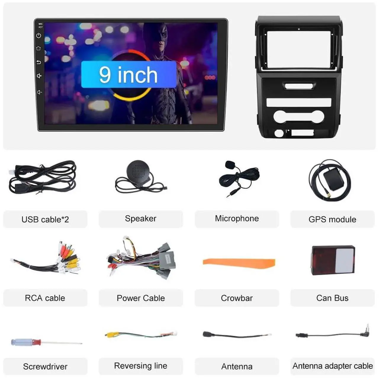 Alt view image 7 of 7 - litillbuly Car Radio Stereo [2G+64G] for Ford F150 F-150 2009 2010 2011 2012, 9 inch Touch Screen Android 13 Head Unit with CarPlay/Android Auto SWC GPS WiFi