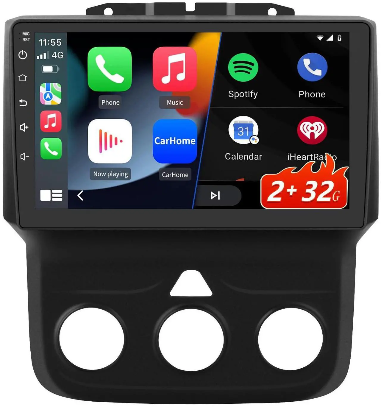 Alt view image 7 of 7 - litillbuly Android 13 [2GB+32GB] Car Radio Compatible for Dodge Ram 2013-2019 1500 2500 3500 with Wireless CarPlay Android Auto, 9 Inch Stereo with GPS/FM/WiFi/USB/SWC (Only fit Manual AC)