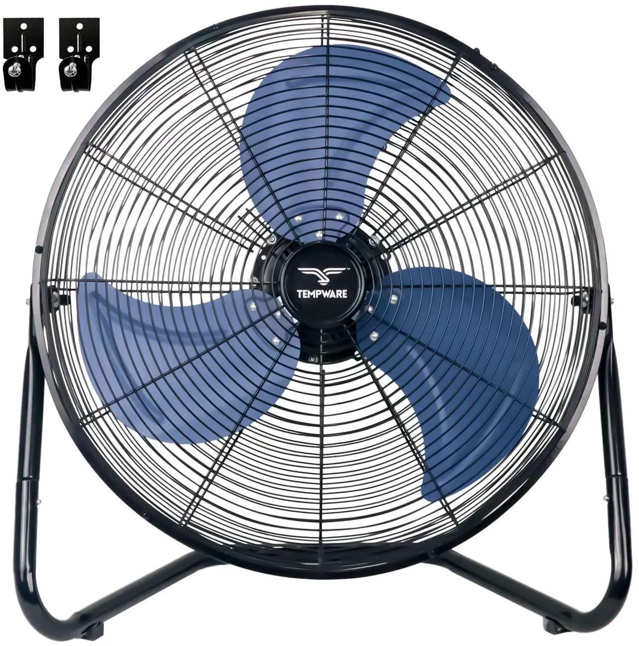 Main image of TEMPWARE 20 Inch High Velocity Industrial Floor Fan, Heavy Duty 3-Speed Metal Cradle Fans with 360° Tilt for Workshop, Warehouse, Garage, Factory and Basement