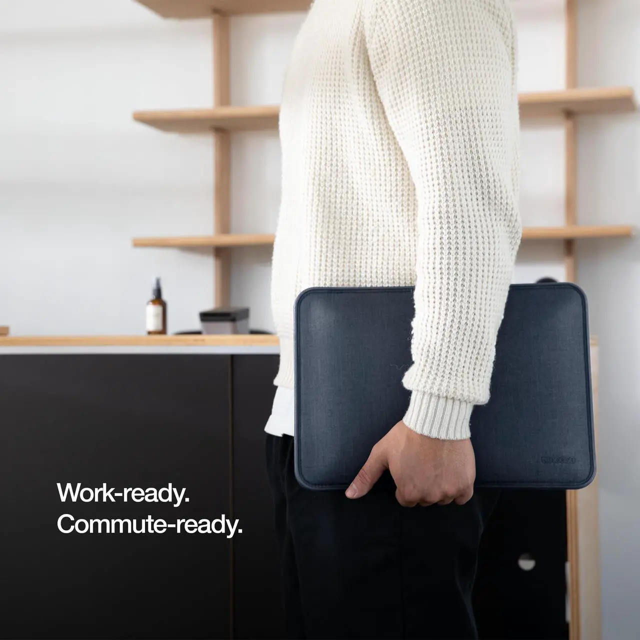 Alt view image 2 of 5 - Incase ICON Sleeve with Woolenex - MacBook Air 13 inch Case - 2025, 2024, 2023, 2022, M4, M3, M2 - Fitted MacBook Case, Laptop Sleeve, Hard Cover, Durable, Lightweight - Heather Navy