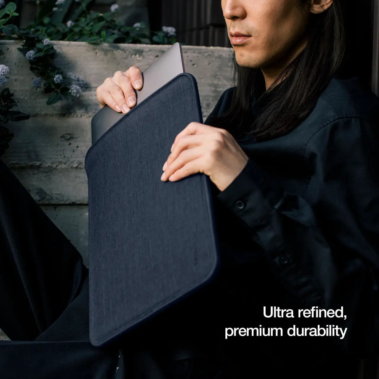 Alt view image 5 of 5 - Incase ICON Sleeve with Woolenex - MacBook Air 13 inch Case - 2025, 2024, 2023, 2022, M4, M3, M2 - Fitted MacBook Case, Laptop Sleeve, Hard Cover, Durable, Lightweight - Heather Navy