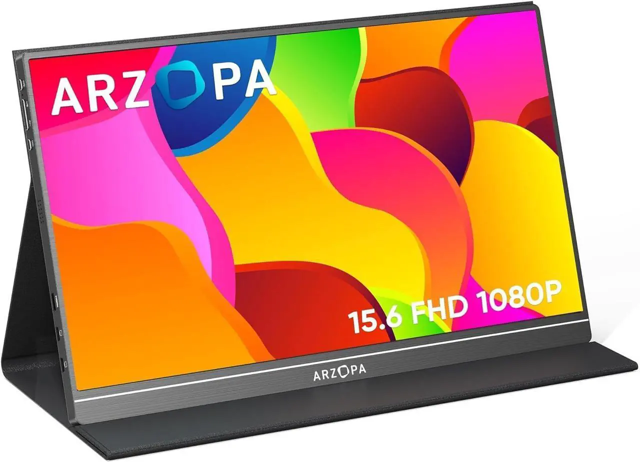 Main image of ARZOPA Portable Monitor, 15.6'' 1080P FHD Laptop Monitor USB C HDMI Computer Display HDR Eye Care External Screen w/Smart Cover for Mac Phone Xbox Switch PS5-S1 Table