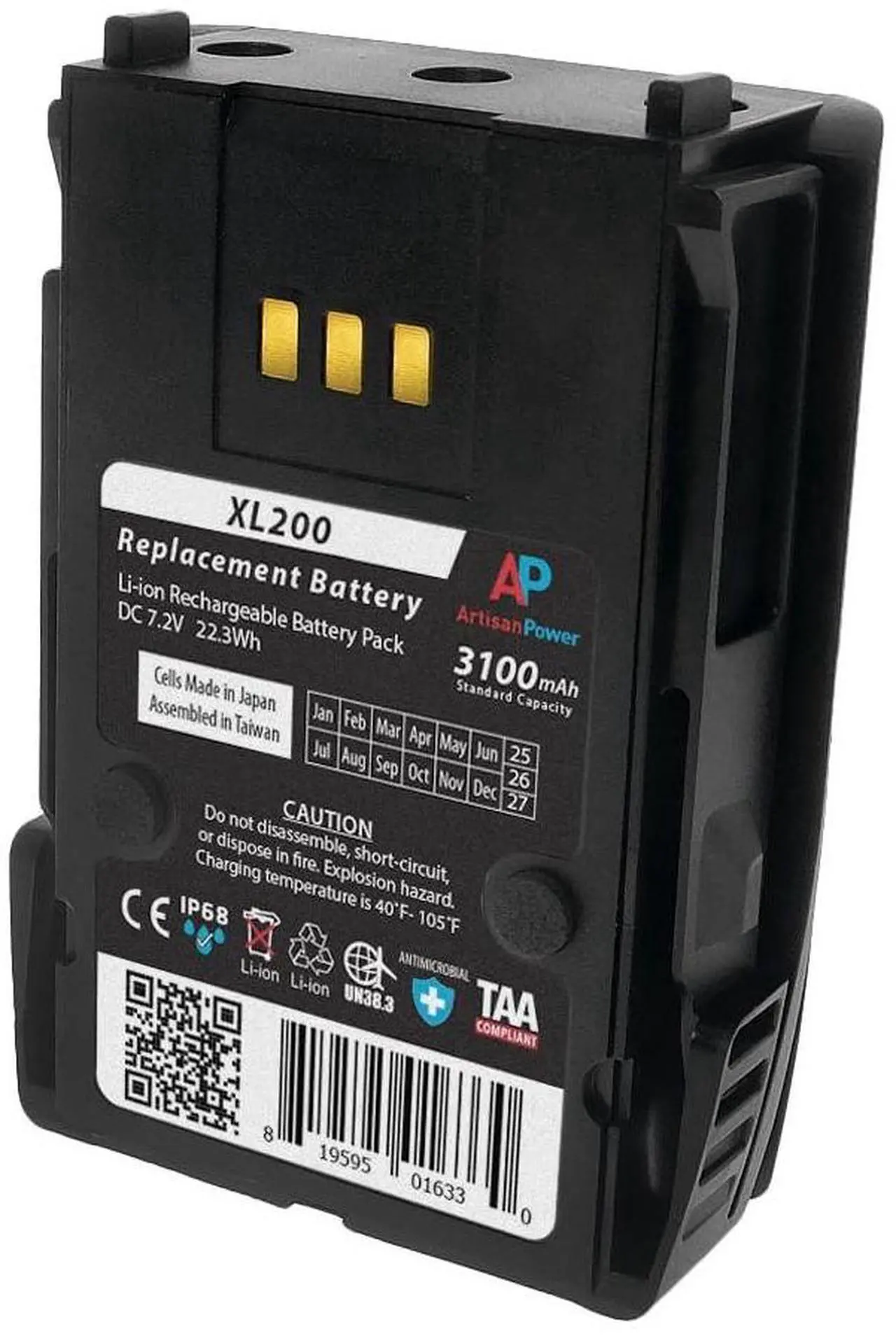 Artisan Power Replacement Battery for Harris XL 200P and XL 185P Radios - Thumbnail 2