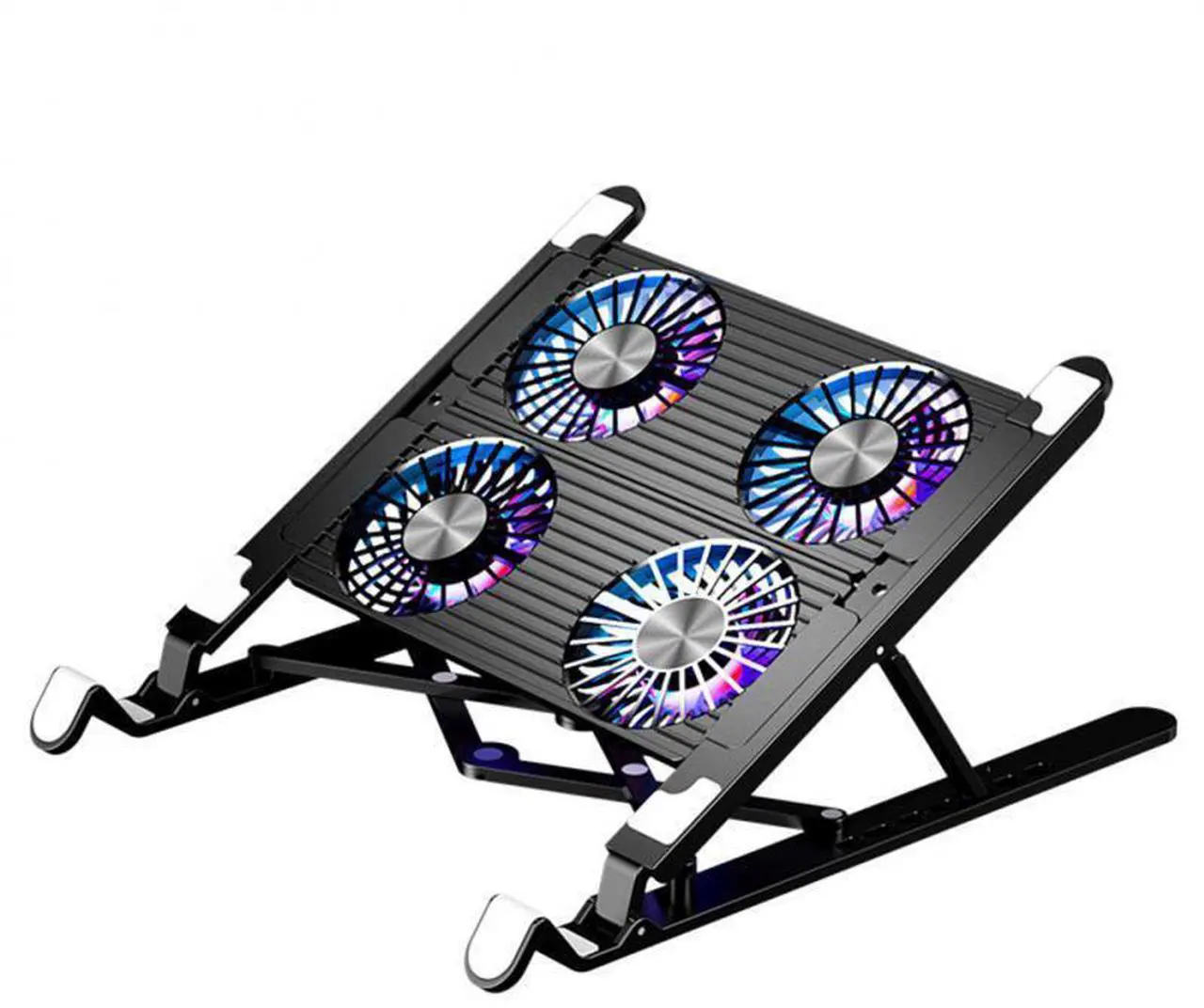 Alt view image 3 of 6 - A  New Laptop Cooler Base Stand Foldable Laptop Cooling Pad Portable Adjustable Notebook Stand for 11-17.3 Inch2/4 Fans