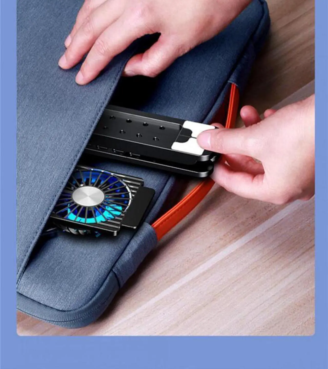 Alt view image 4 of 6 - A  New Laptop Cooler Base Stand Foldable Laptop Cooling Pad Portable Adjustable Notebook Stand for 11-17.3 Inch2/4 Fans