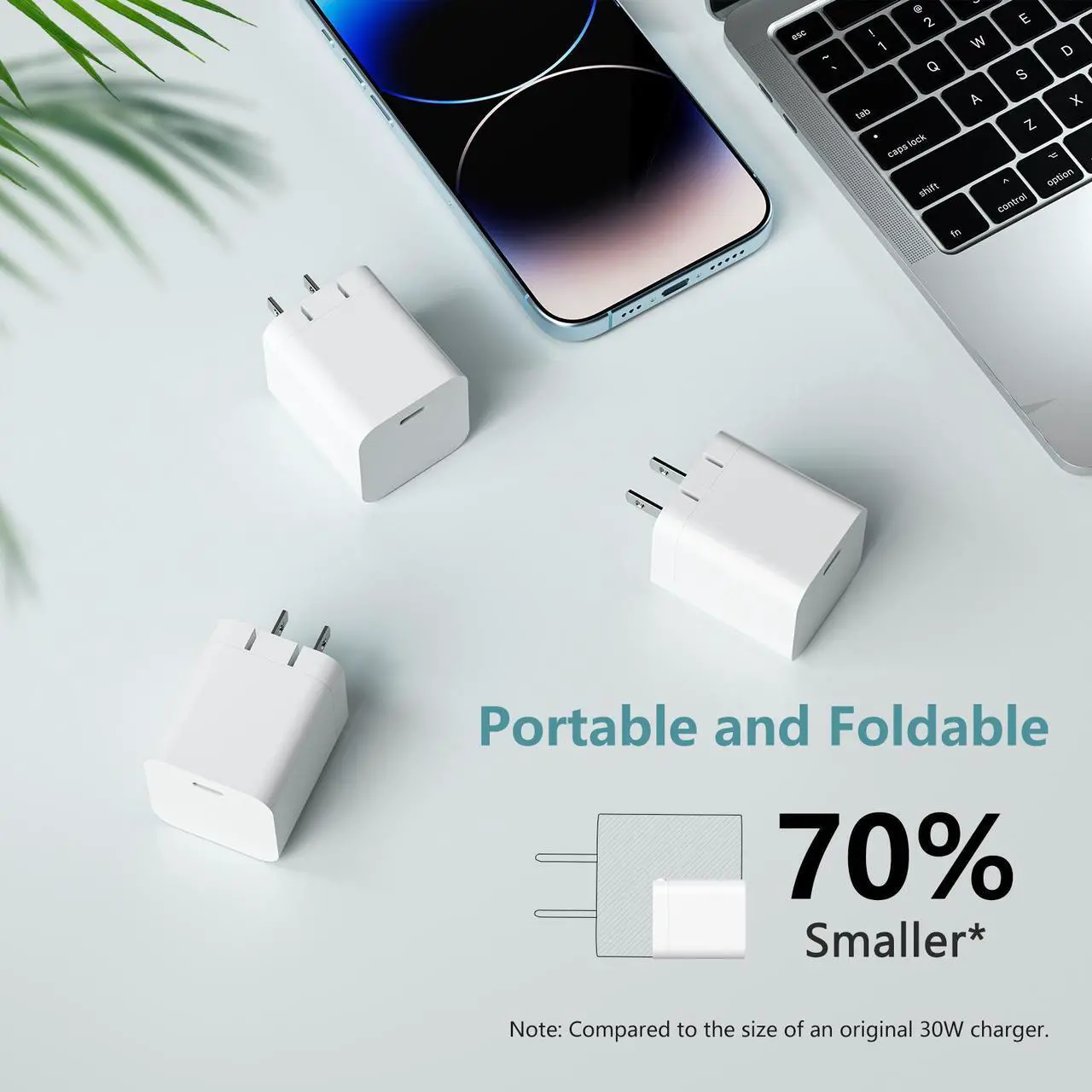 Alt view image 3 of 6 - Ailawuu for iPhone Charger Fast Charging,3 Pack USB C Wall Charger Block Foldable Plug with 3ft/6ft/10ft Multiple Length USB C to Lightning Cable for iPhone 14 13 12 11 Pro Max/XS