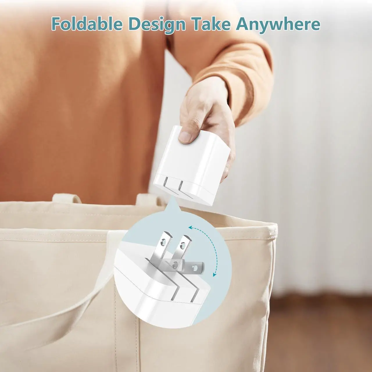 Alt view image 4 of 6 - Ailawuu for iPhone Charger Fast Charging,3 Pack USB C Wall Charger Block Foldable Plug with 3ft/6ft/10ft Multiple Length USB C to Lightning Cable for iPhone 14 13 12 11 Pro Max/XS