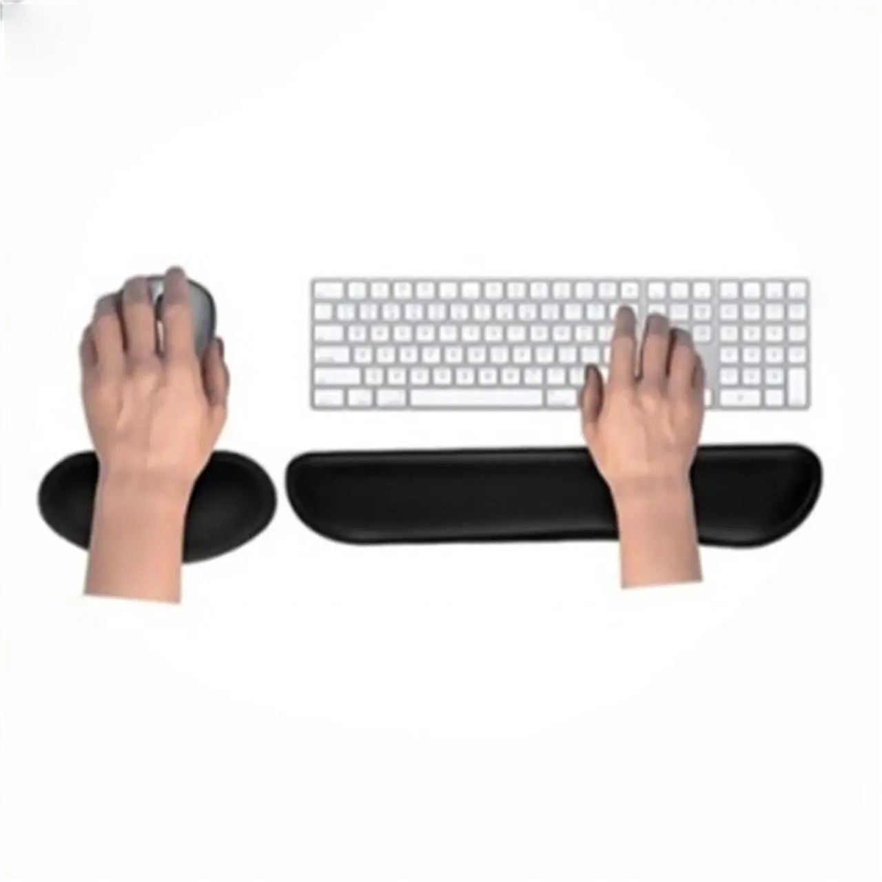 Main image of Gel Memory Foam Set Keyboard Wrist Rest Pad, Mouse Wrist Pad Support, Suitable for Office, Lightweight, Black