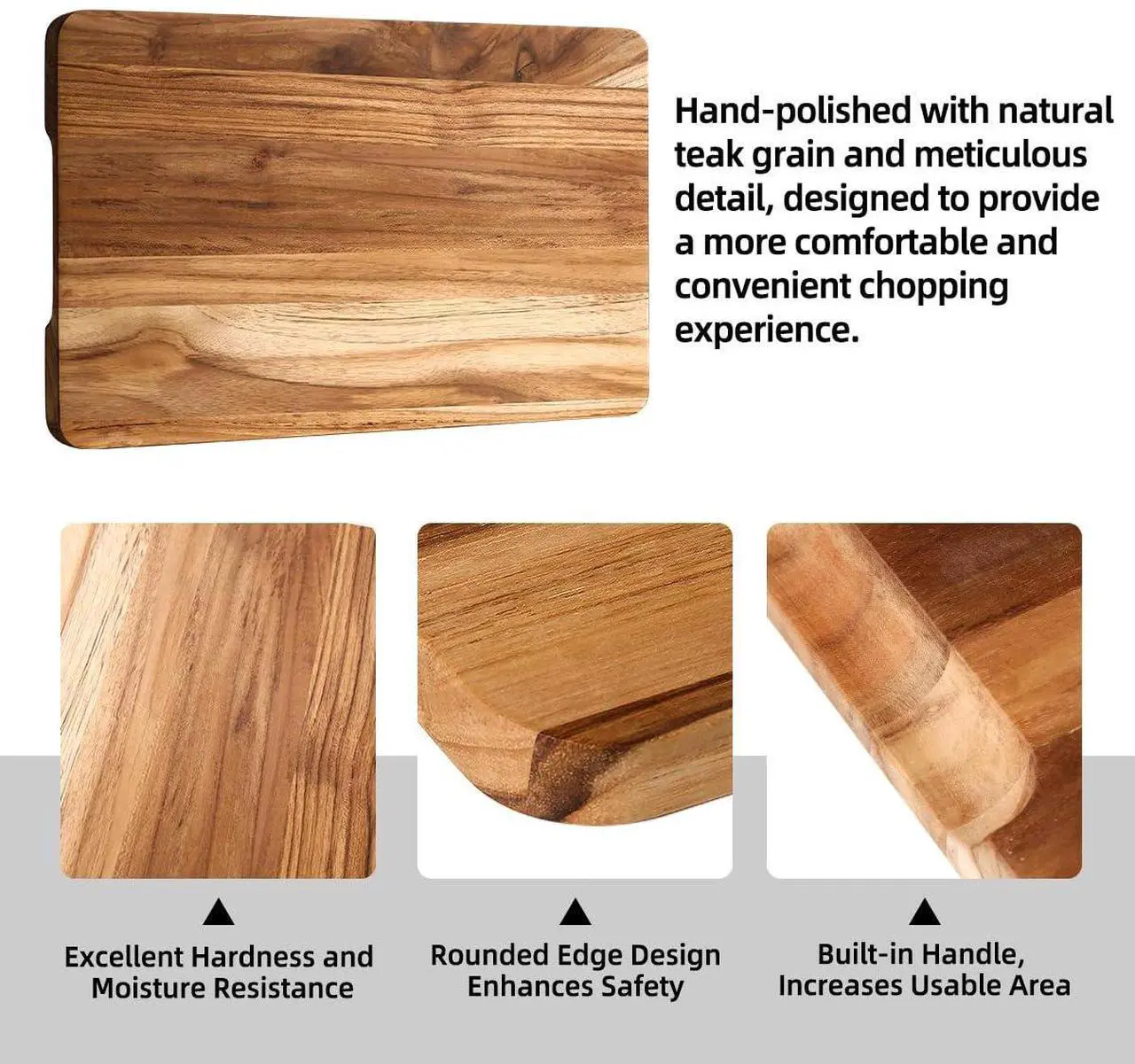 YUSOTAN Teak Wood Cutting Board - Thumbnail 4
