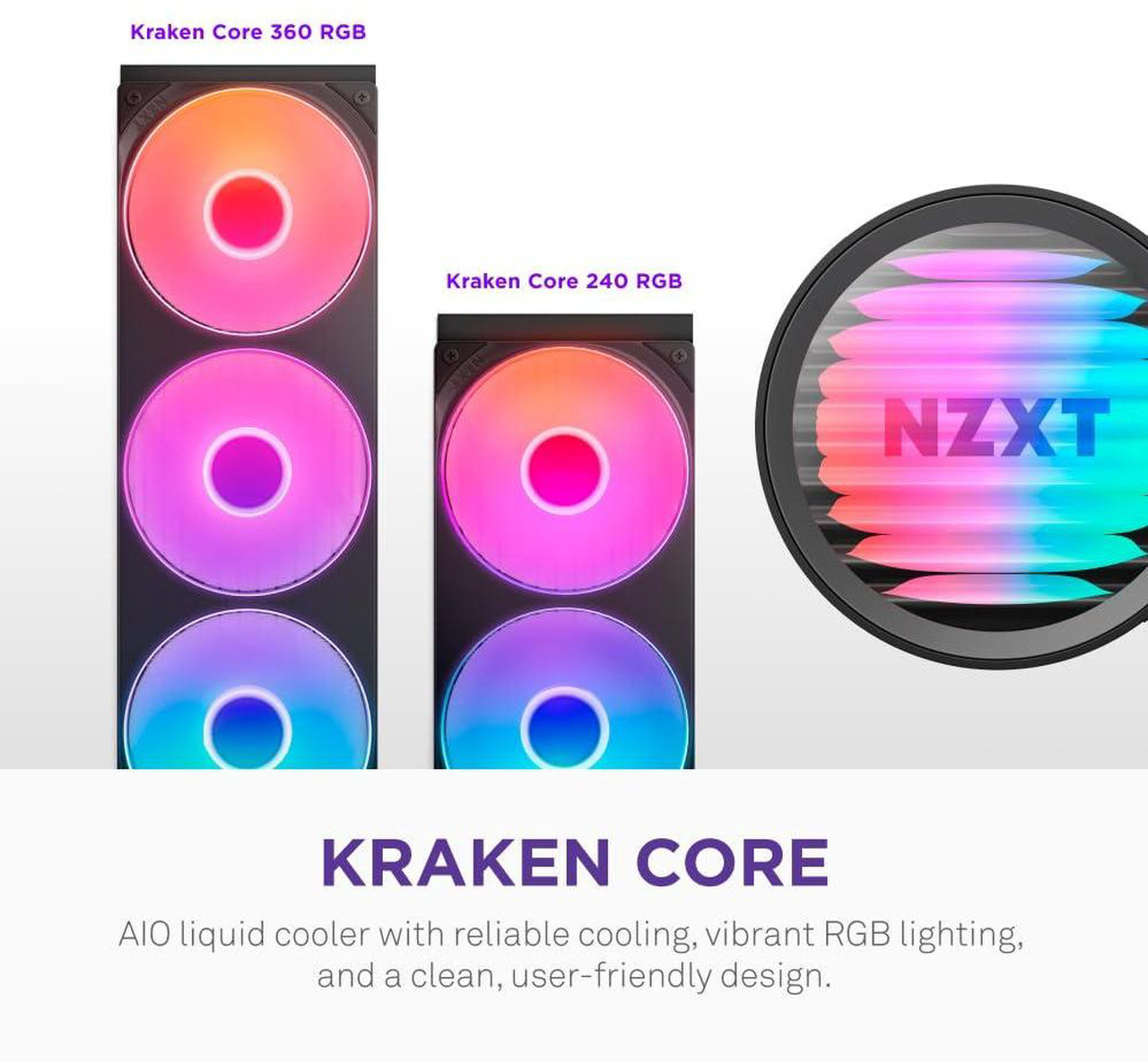 Open Box: NZXT Kraken Core 360 RGB - AIO CPU Liquid Cooler - 360 mm Radiator - 360 mm Single-Frame Fan - Compatible with AMD AM5/AM4 & Intel LGA 1851/1700/1200/115X - Black - Newegg.ca - Open Box condition - Image 29