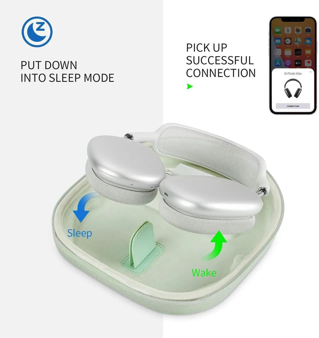 Yinke Smart Case for Apple AirPods Max - Thumbnail 4