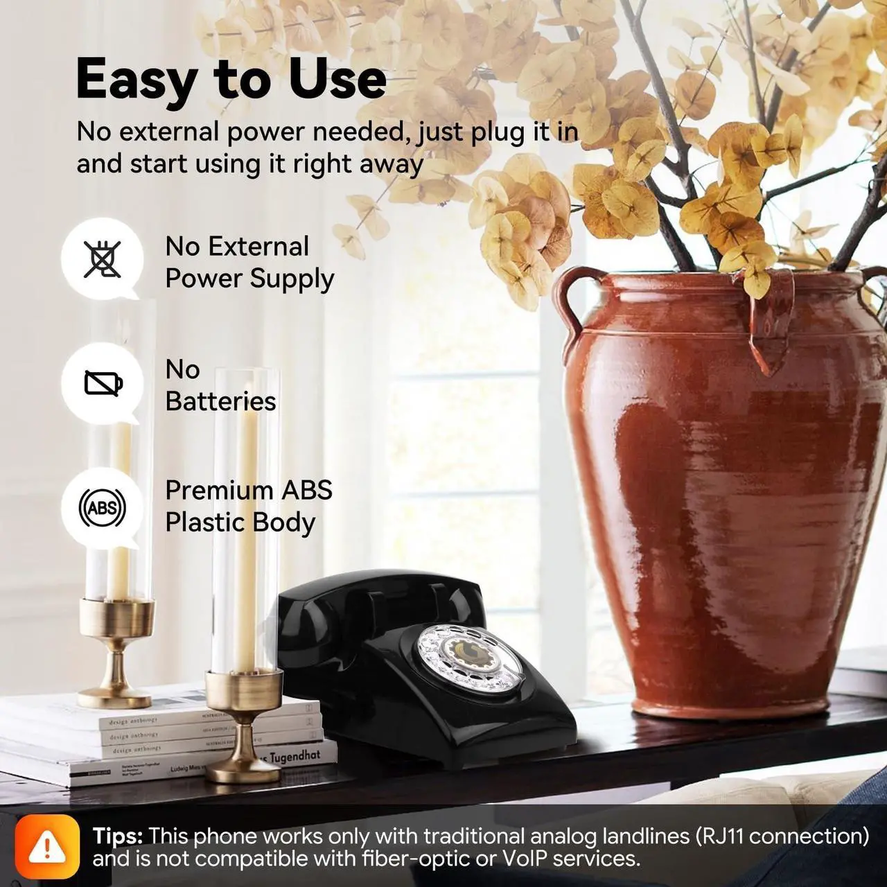 Sangyn Retro Rotary Landline Phone - Thumbnail 4