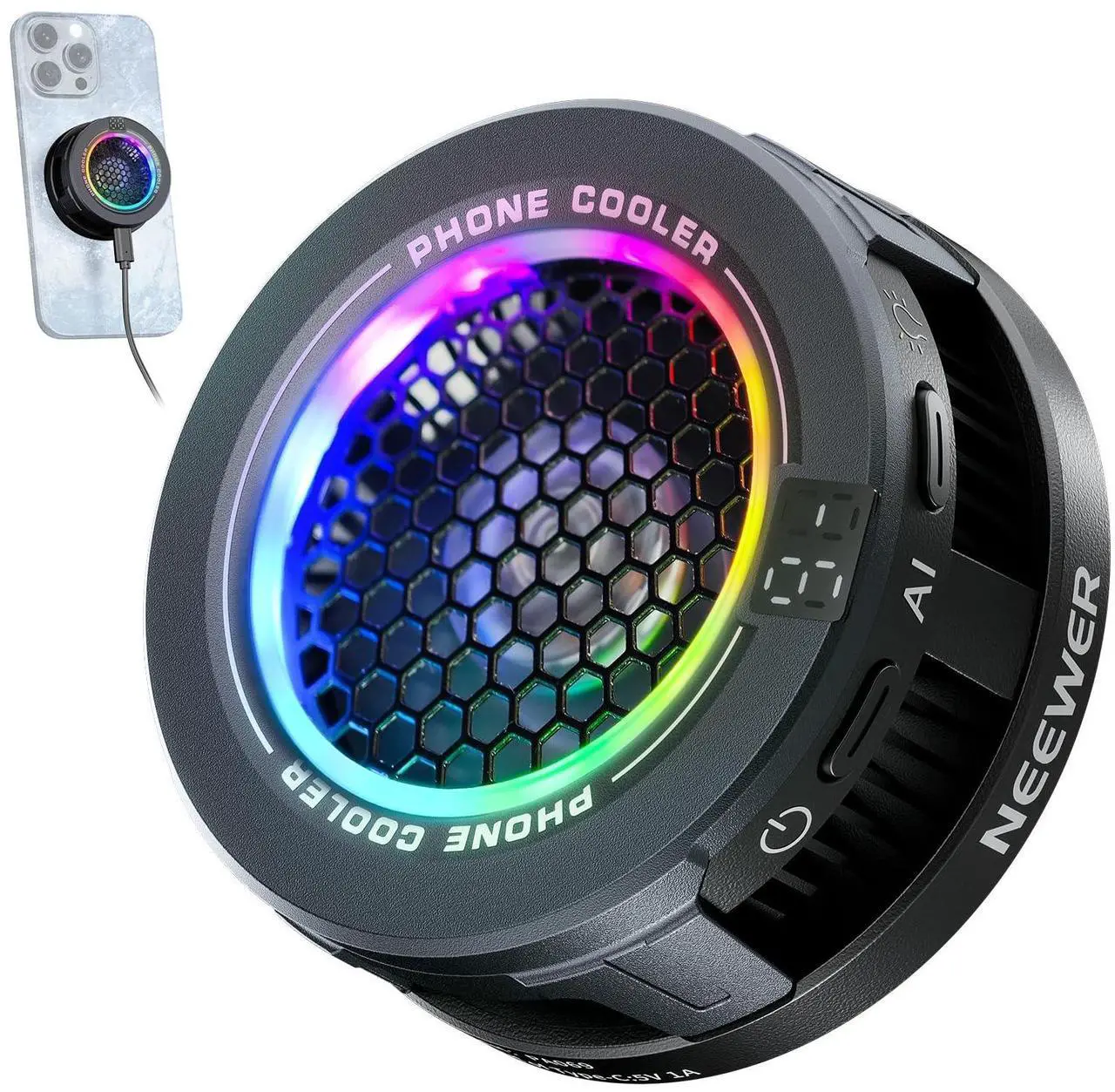Neewer Basics PA069 Magnetic Phone Cooler Fan - Thumbnail 2