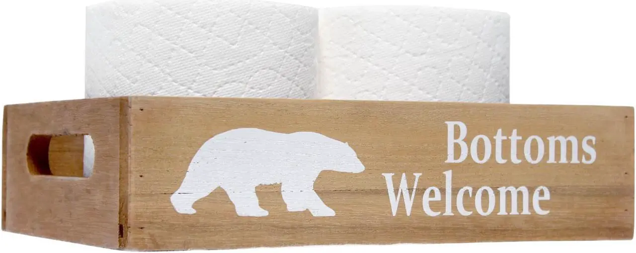 Alt view image 8 of 20 - Elegant Designs Three Piece Decorative Wood Bathroom Set, Small, Cabin/Lodge/Rustic  (1 Towel Holder, 1 Frame, 1 Toilet Paper Holder)