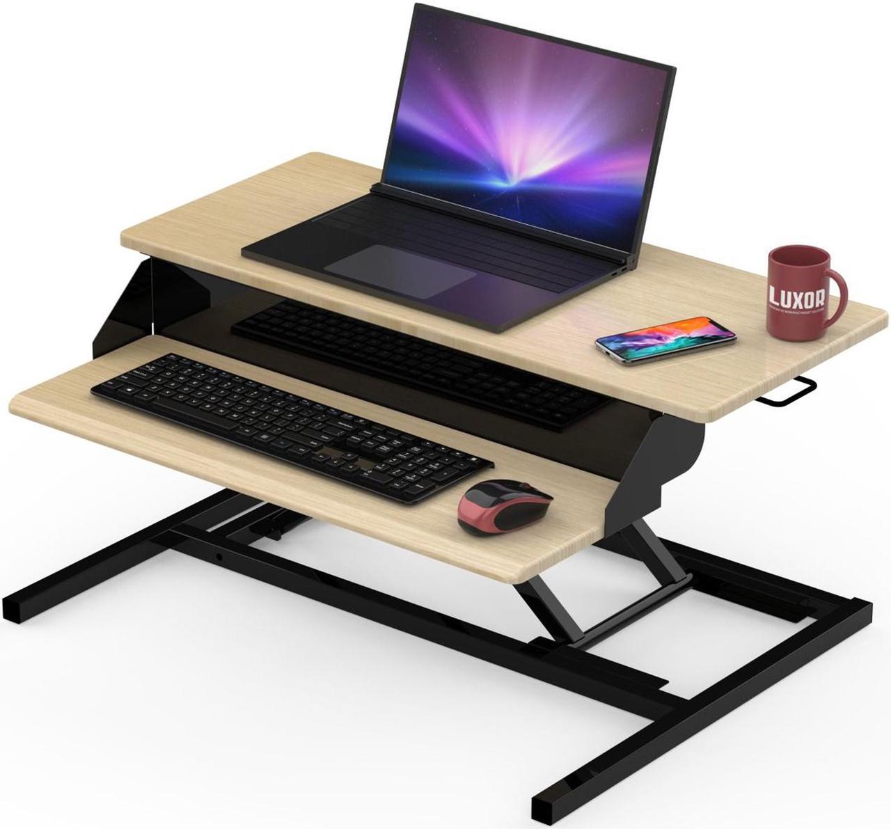 Alt view image 20 of 20 - Luxor LVLUP PRO32-WO Level Up 32 Pro Standing Desk Converter