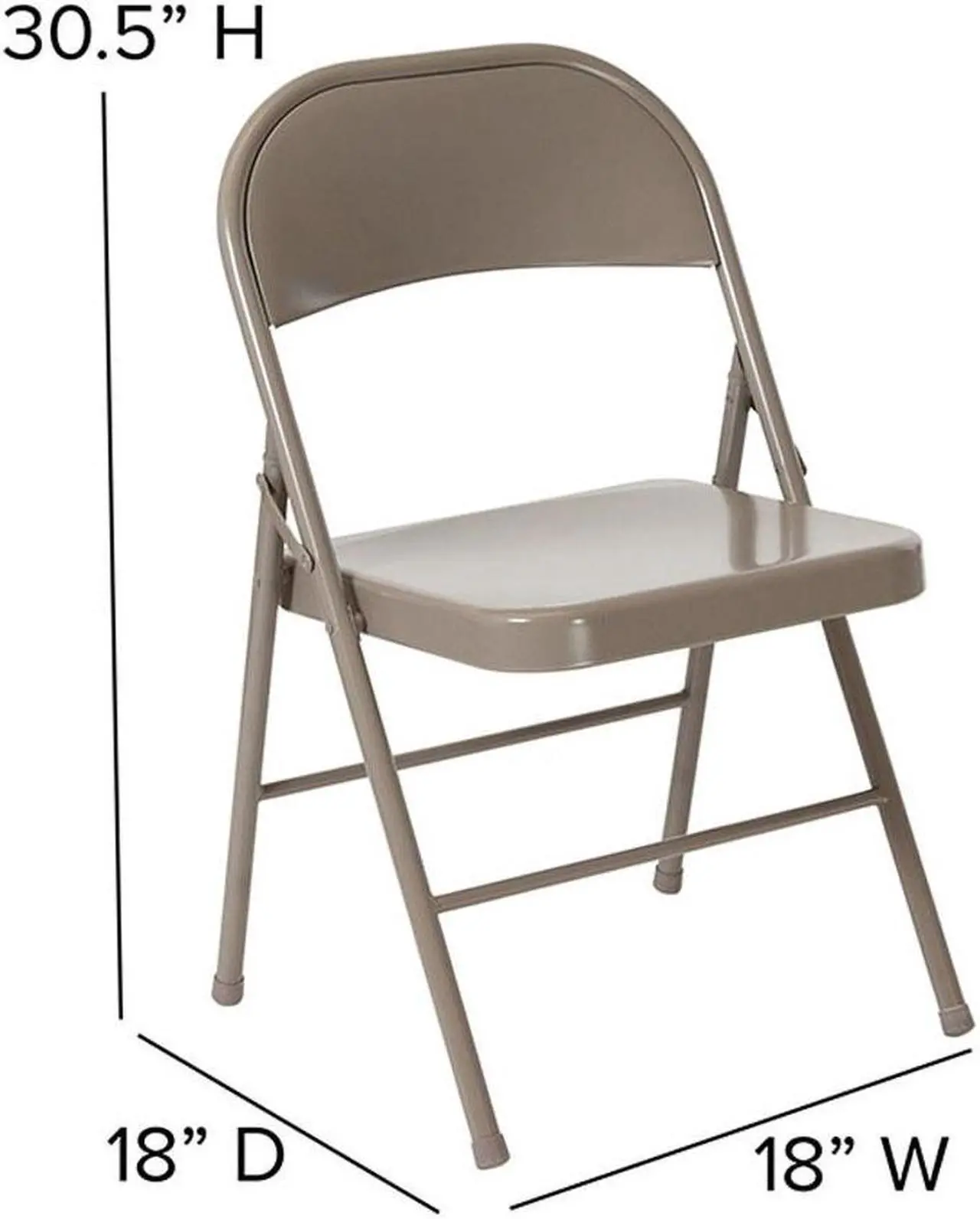 Alt view image 15 of 20 - HERCULES Series Double Braced Gray Metal Folding Chair