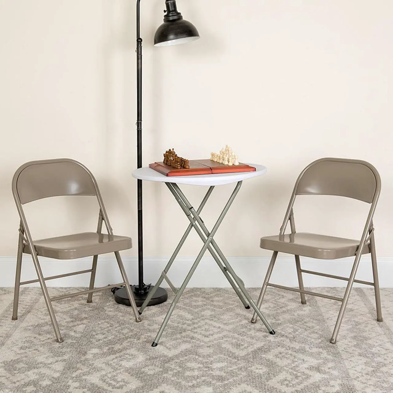 Alt view image 10 of 20 - HERCULES Series Double Braced Gray Metal Folding Chair