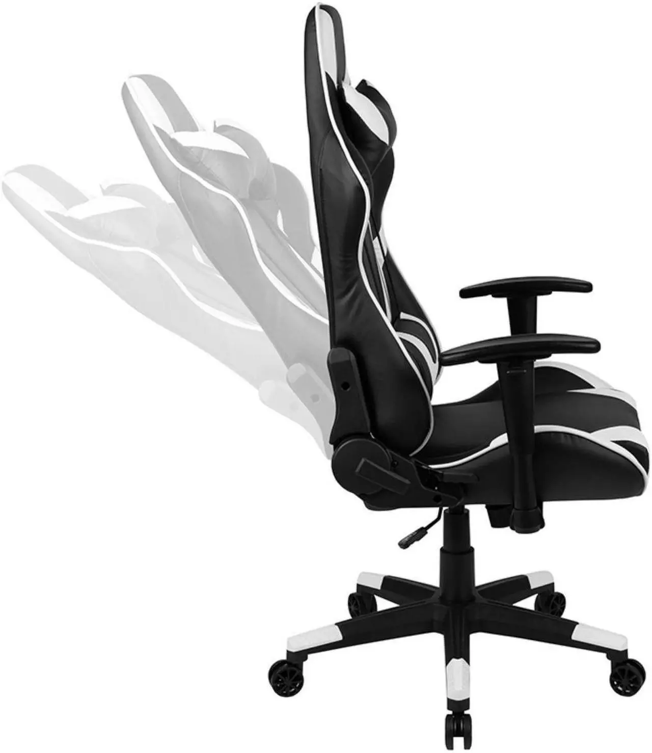 Alt view image 17 of 20 - X20 Gaming Chair Racing Office Ergonomic Computer PC Adjustable Swivel Chair with Fully Reclining Back in Black LeatherSoft