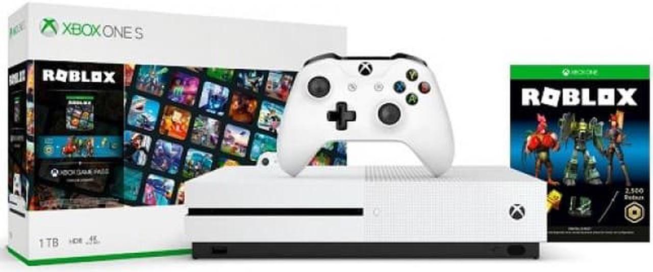 Main image of Xbox One S 1TB Roblox Console Bundle - White Xbox One S Console & Controller - Full download of Roblox included - 4K Ultra HD Blu-ray video streaming - 3 Avatar bundles, Accessories & 2500 Rob