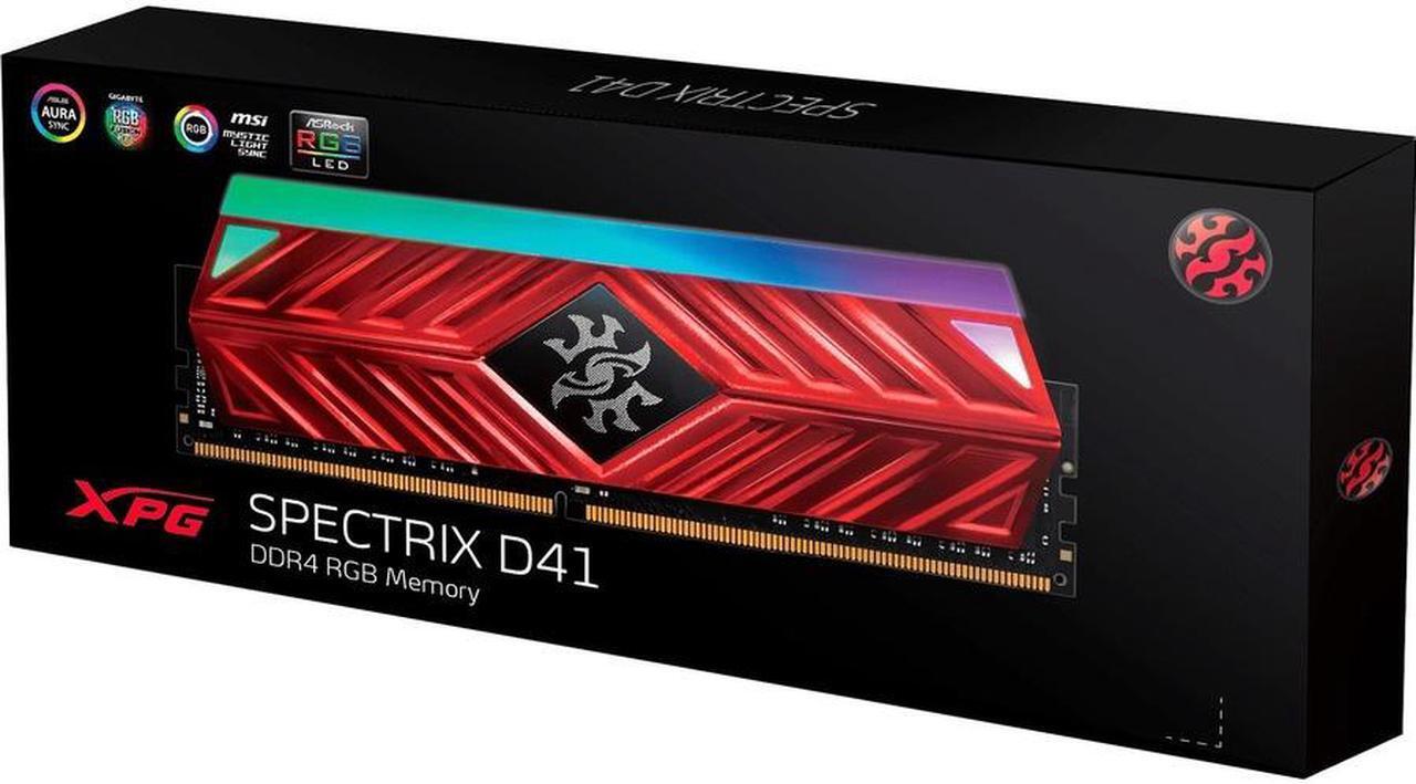 Alt view image 13 of 14 - XPG SPECTRIX D41 RGB Desktop Memory: 16GB (2x8GB) DDR4 3200MHz CL16 Tungsten Grey