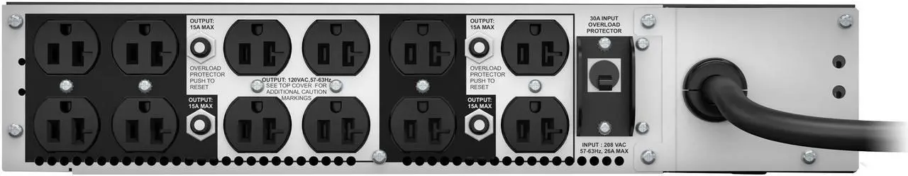 Alt view image 8 of 15 - APC SRT5KRMXLTUS  SMART UPS SRT 5000VA RM 208V TAA