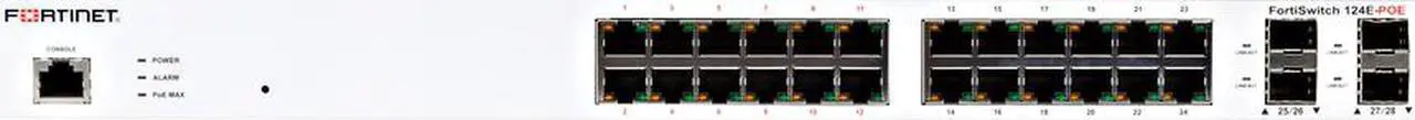 Alt view image 6 of 13 - Fortinet FortiSwitch 124E-FPOE 24 Port Layer 2 Gigabit Ethernet Switch - FS-124E-FPOE