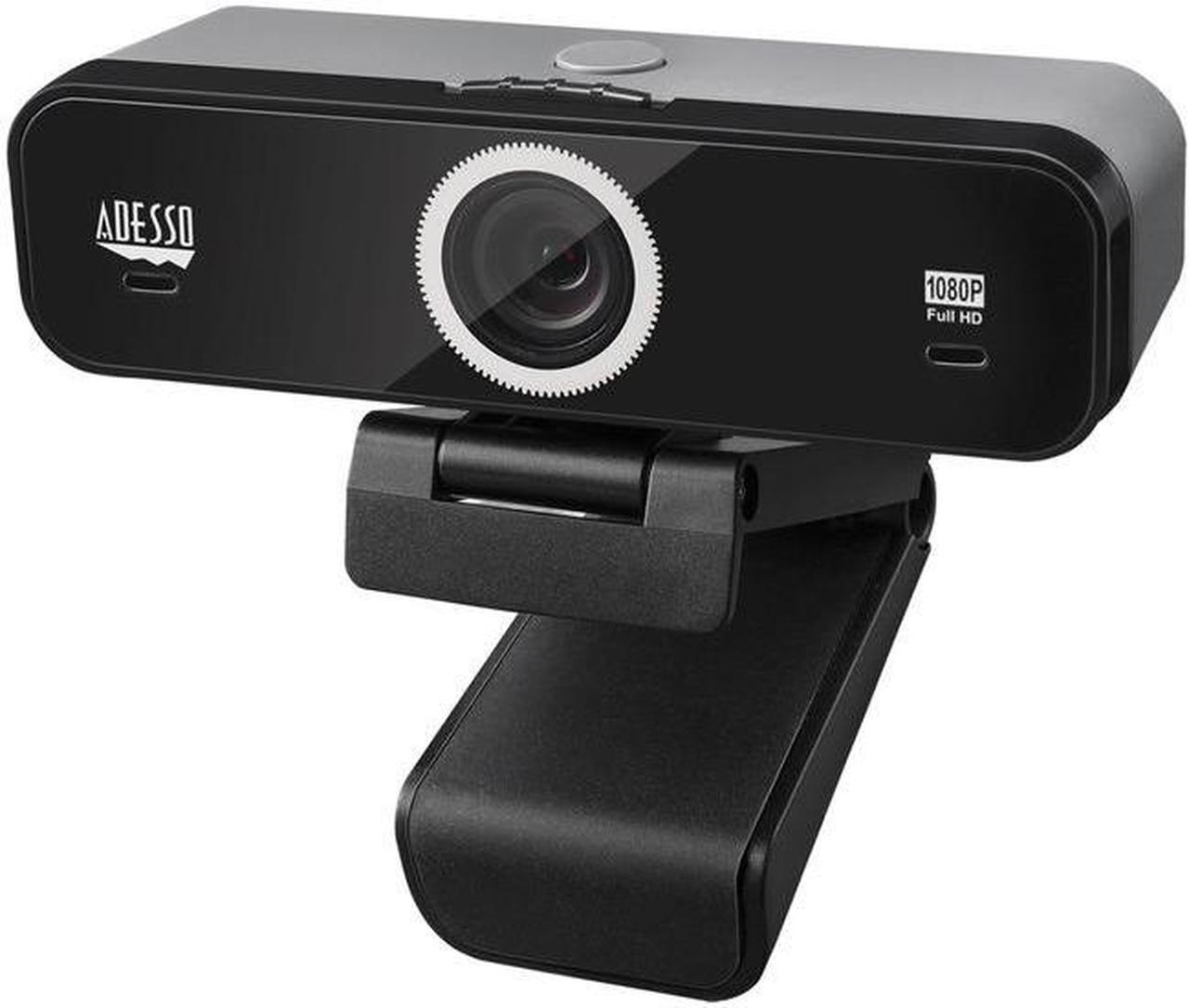 Adesso CyberTrack K1 Webcam - 2.1 Megapixel - 30 fps - USB 2.0 - 1920 x 1080 Video - CMOS Sensor - Fixed Focus - Microphone - Monitor, Notebook, TV - Windows 10