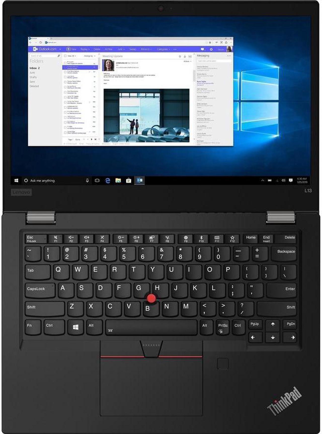 Alt view image 5 of 13 - Lenovo ThinkPad L13 Gen 2 21AB003LUS 13.3" Notebook - Full HD - 1920 x 1080 - AMD Ryzen 5 PRO 5650U Hexa-core (6 Core) 2.30 GHz - 8 GB RAM - 256 GB SSD - Glossy Black - Windows 11 Pro - In-plane