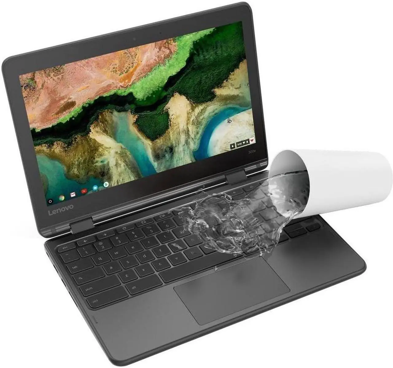 Alt view image 6 of 17 - Lenovo 300e Chromebook 2nd Gen 81MB006RUS 11.6" Touchscreen Chromebook - HD - 1366 x 768 - Intel Celeron N4120 Quad-core (4 Core) 1.10 GHz - 8 GB RAM - 64 GB Flash Memory - Black - Chrome OS - In
