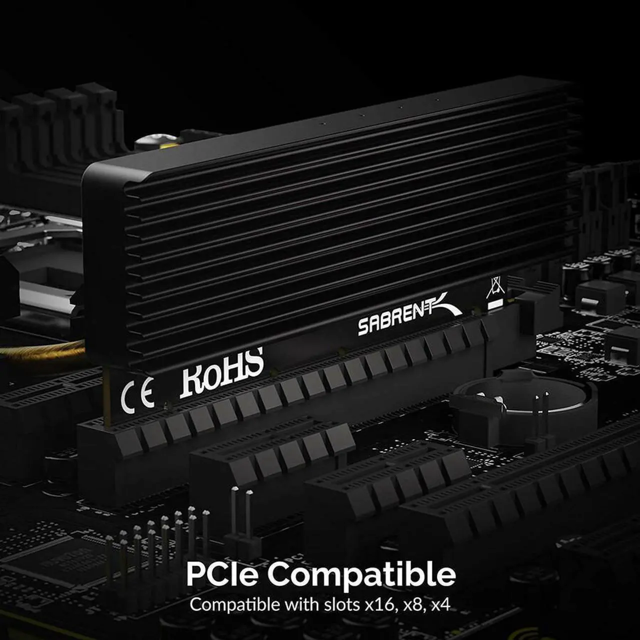 Alt view image 14 of 18 - SABRENT NVMe M.2 SSD to PCIe X16/X8/X4 Card with Aluminum Heat Sink (EC-PCIE)