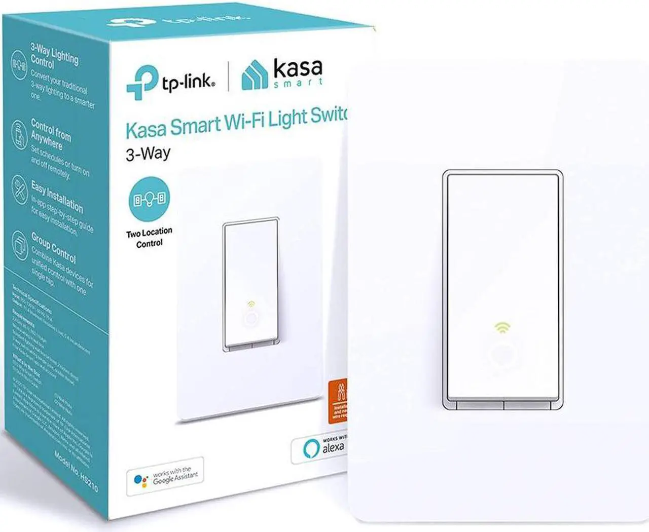 Alt view image 10 of 11 - Kasa Smart 3 Way Switch HS210, Needs Neutral Wire, 2.4GHz Wi-Fi Light Switch works with Alexa and Google Home, UL Certified, No Hub Required, White