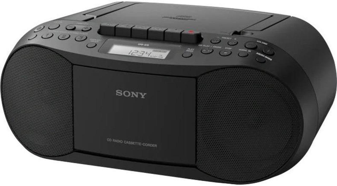 Alt view image 9 of 11 - Sony Stereo CD/Cassette Boombox Home Audio Radio - Black