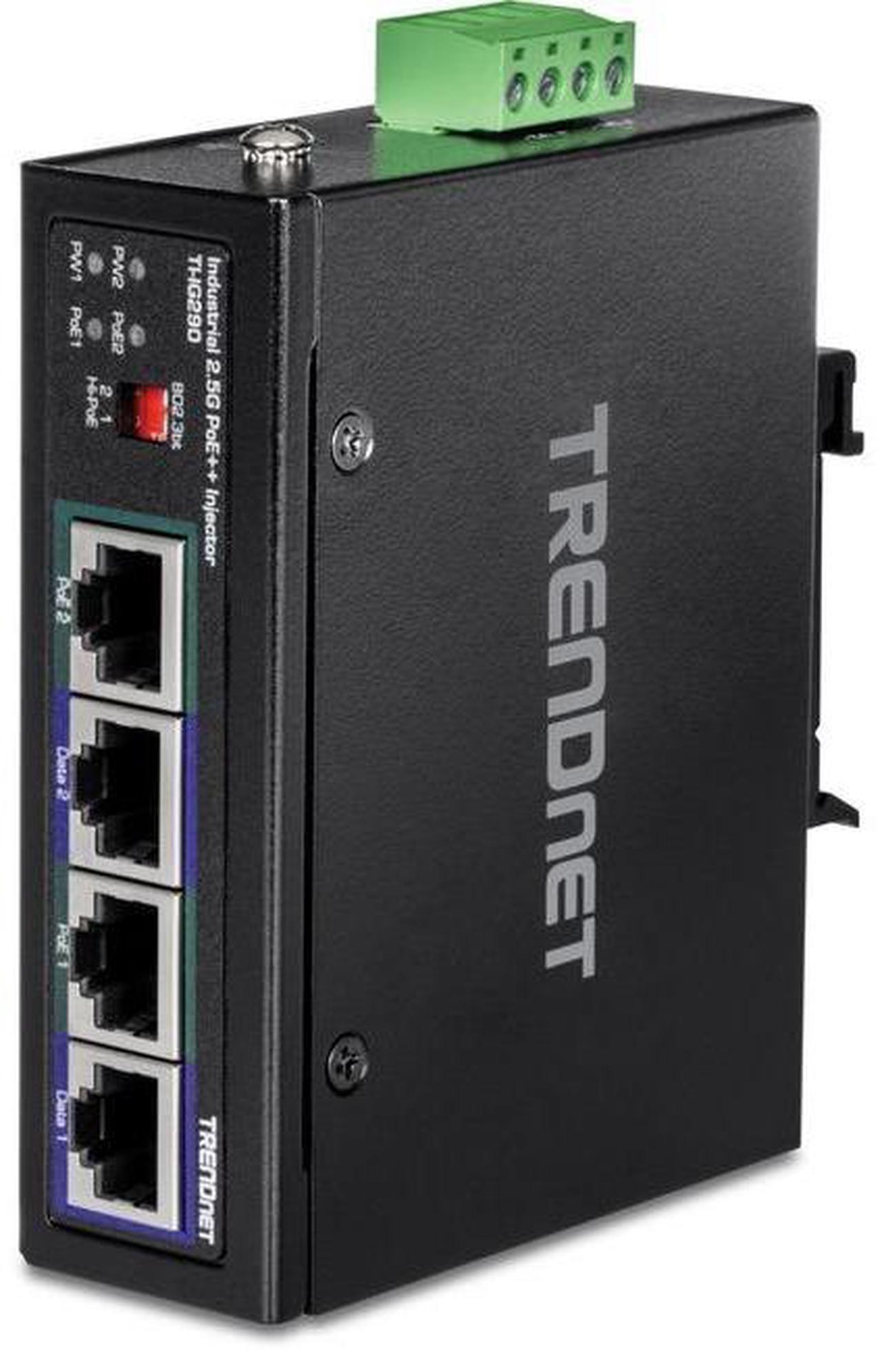 Alt view image 8 of 14 - TRENDnet 95W 2-Port Industrial 2.5G PoE++ Injector,  Supports PoE IEEE 802.3af, PoE+ IEEE 802.3at, And PoE++  IEEE 802.3bt, Not Compatible With Passive PoE Devices,  Black, TI-IG290