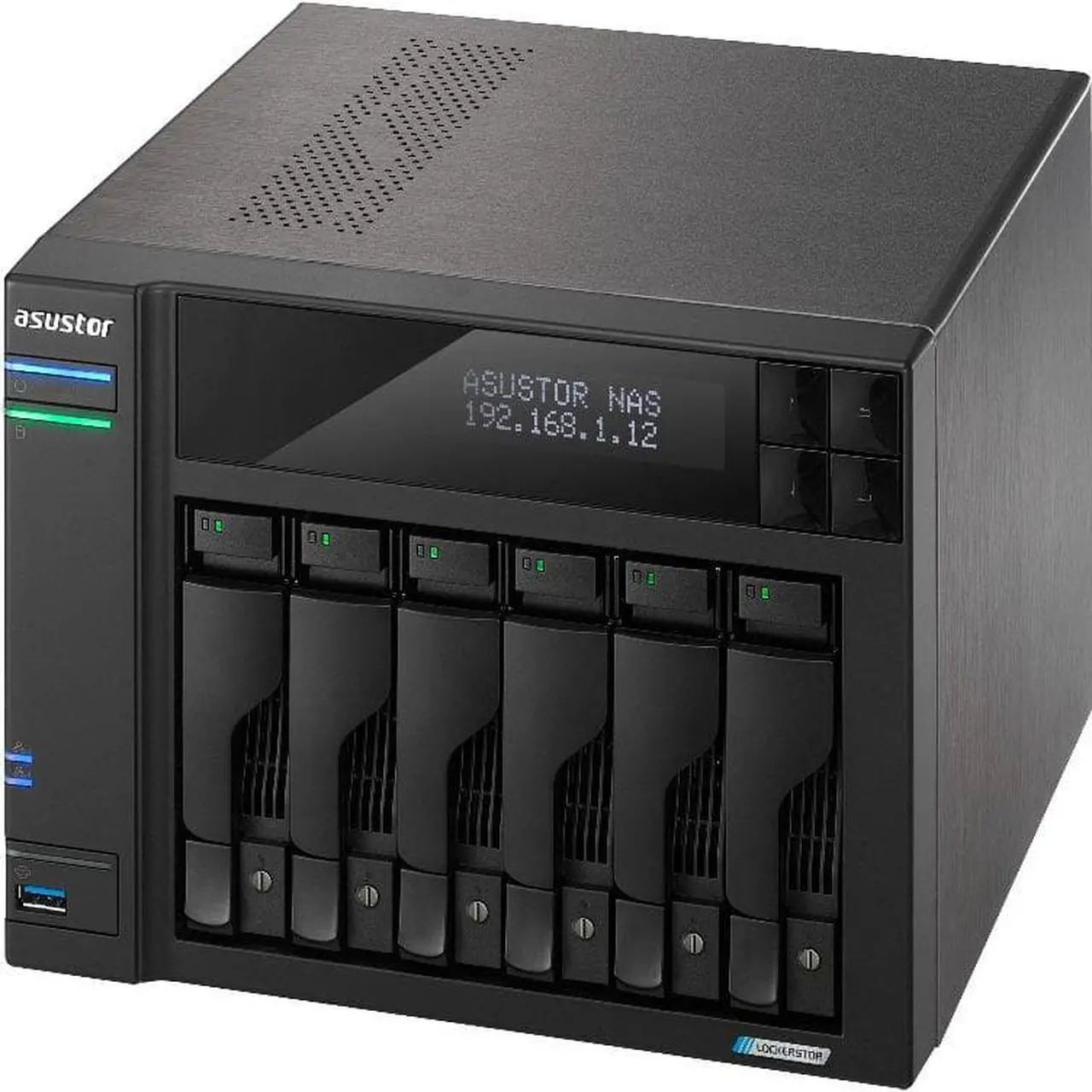 Alt view image 11 of 14 - Asustor Lockerstor 6 Gen 2 AS6706T 6 Bay NAS, Quad-Core 2.0GHz, Dual 2.5GbE Ports, 8GB RAM DDR4, Four M.2 SSD Slots (Diskless)