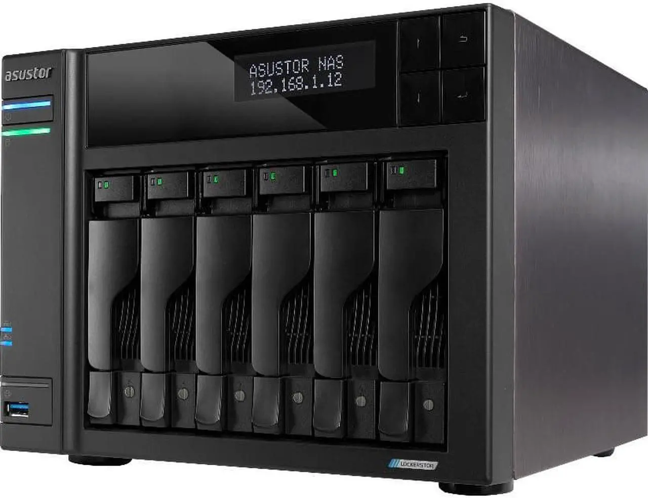 Alt view image 10 of 14 - Asustor Lockerstor 6 Gen 2 AS6706T 6 Bay NAS, Quad-Core 2.0GHz, Dual 2.5GbE Ports, 8GB RAM DDR4, Four M.2 SSD Slots (Diskless)