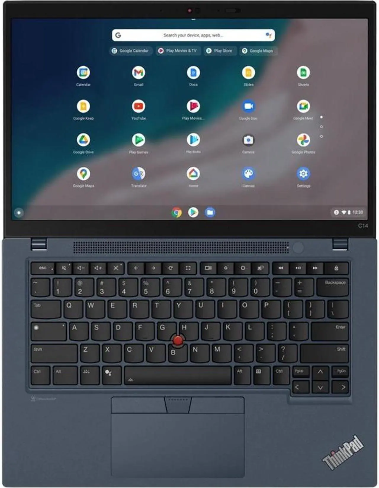 Alt view image 8 of 10 - Lenovo ThinkPad C14 Gen 1 21C9000FUS 14" Chromebook - Full HD - 1920 x 1080 - Intel Core i5 12th Gen i5-1245U Deca-core (10 Core) - 8 GB Total RAM - 8 GB On-board Memory - 256 GB SSD - Abyss Blue
