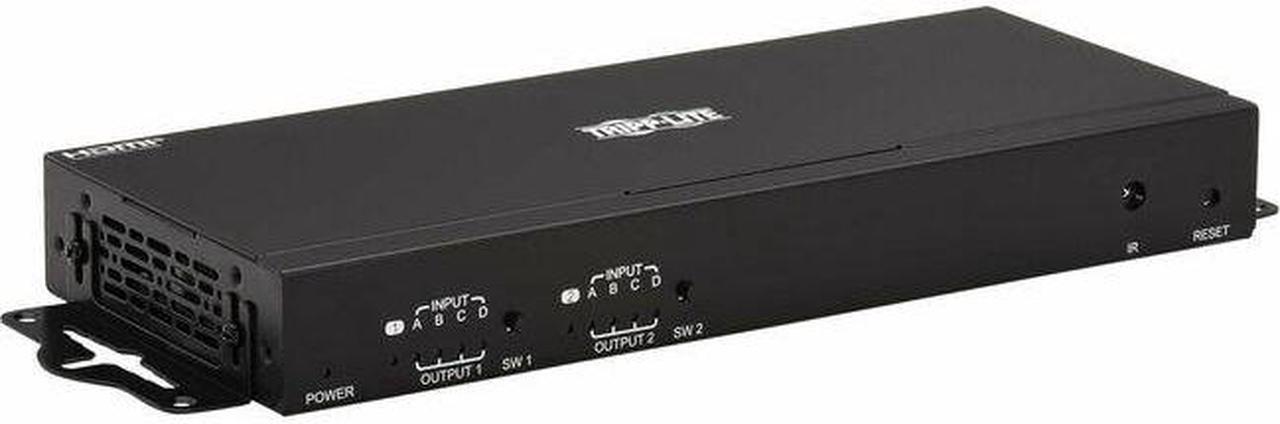 Alt view image 2 of 16 - Tripp Lite 4x2 HDMI Matrix Switch/Splitter with Remote Control and Multi-Resolution Support, 4K 60 Hz, HDR, 4:4:4, TAA - 3840 x 2160 - 4K - 1080p2 x 2 - Display, Digital Signage, Computer, Blu-ray Dis