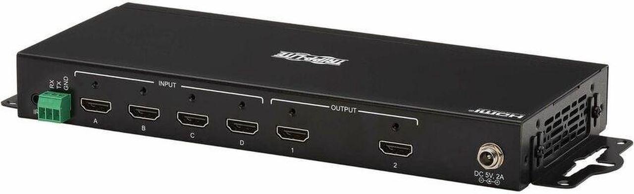 Alt view image 3 of 16 - Tripp Lite 4x2 HDMI Matrix Switch/Splitter with Remote Control and Multi-Resolution Support, 4K 60 Hz, HDR, 4:4:4, TAA - 3840 x 2160 - 4K - 1080p2 x 2 - Display, Digital Signage, Computer, Blu-ray Dis