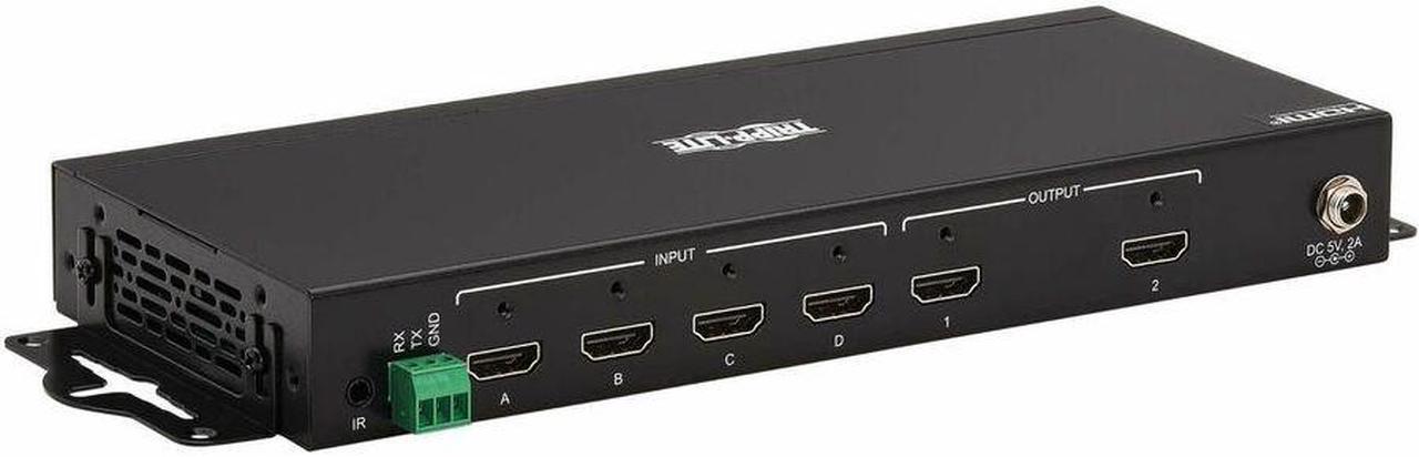 Alt view image 5 of 16 - Tripp Lite 4x2 HDMI Matrix Switch/Splitter with Remote Control and Multi-Resolution Support, 4K 60 Hz, HDR, 4:4:4, TAA - 3840 x 2160 - 4K - 1080p2 x 2 - Display, Digital Signage, Computer, Blu-ray Dis