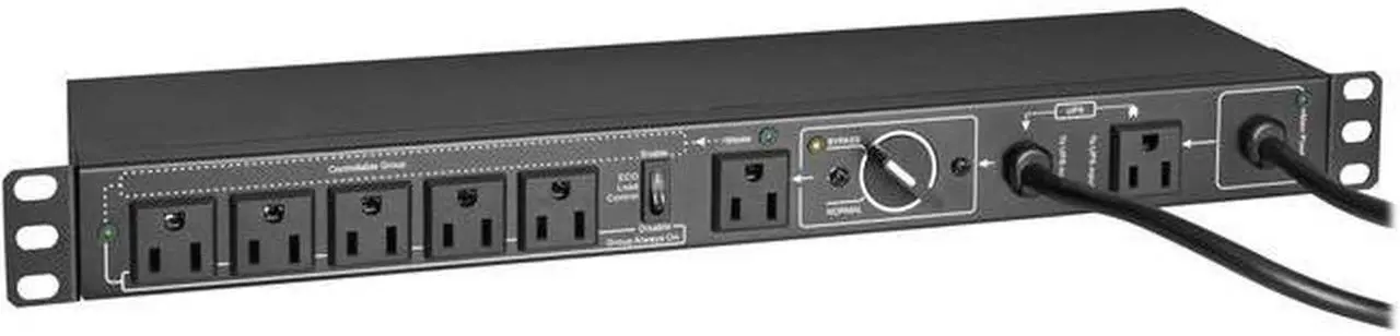 Alt view image 14 of 20 - Tripp Lite PDU Hot Swap with Manual Bypass 15A 6 5-15R 2 5-15P Inputs PDUB151U