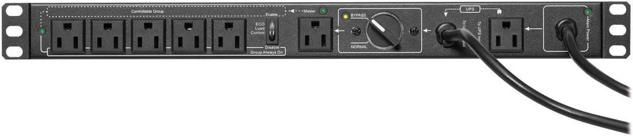 Alt view image 17 of 20 - Tripp Lite PDU Hot Swap with Manual Bypass 15A 6 5-15R 2 5-15P Inputs PDUB151U