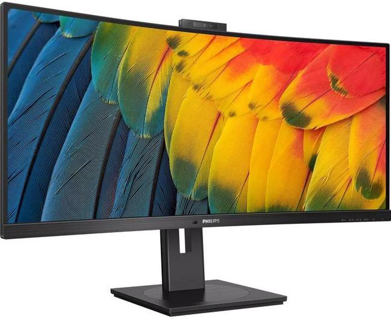 Philips Ultrawide 34B1U5600CH 34" Class Webcam UW-QHD Curved Screen LCD Monitor - 21:9 - Textured Black - 34" Viewable - Vertical Alignment (VA) - WLED Backlight - 3440 x 1440 - 16.7 Million