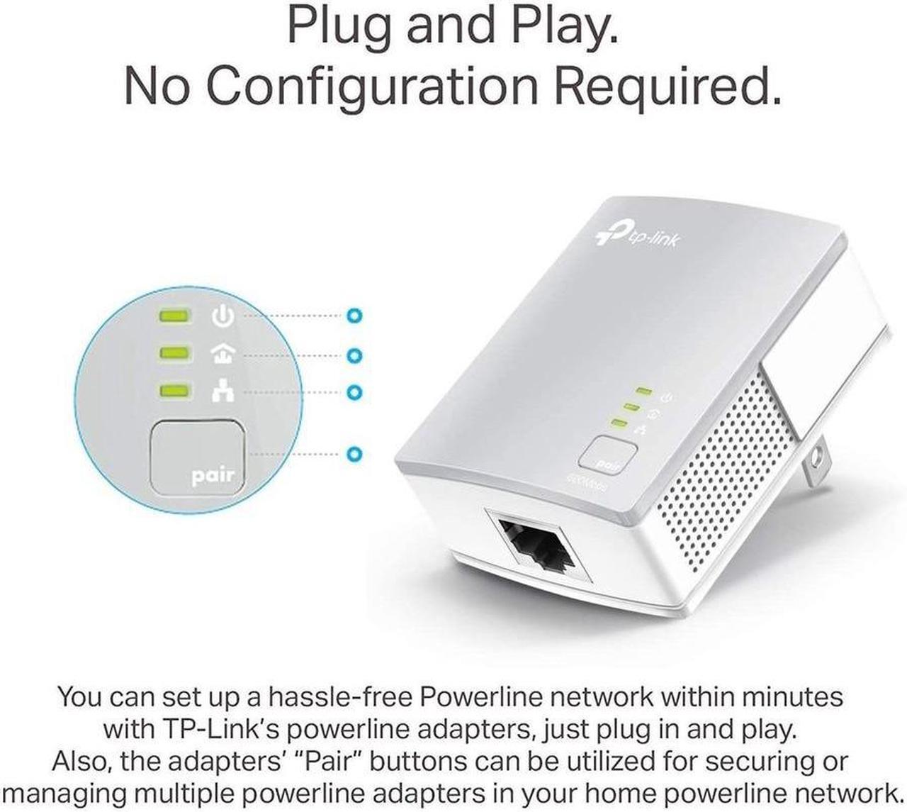 Alt view image 7 of 10 - TP-LINK TL-PA4010KIT Rev 3 - AV600 Powerline Ethernet Adapter -The HomePlug AV2 standard creates high-speed data transfer rates of up to 600Mbps to support all your online activities.