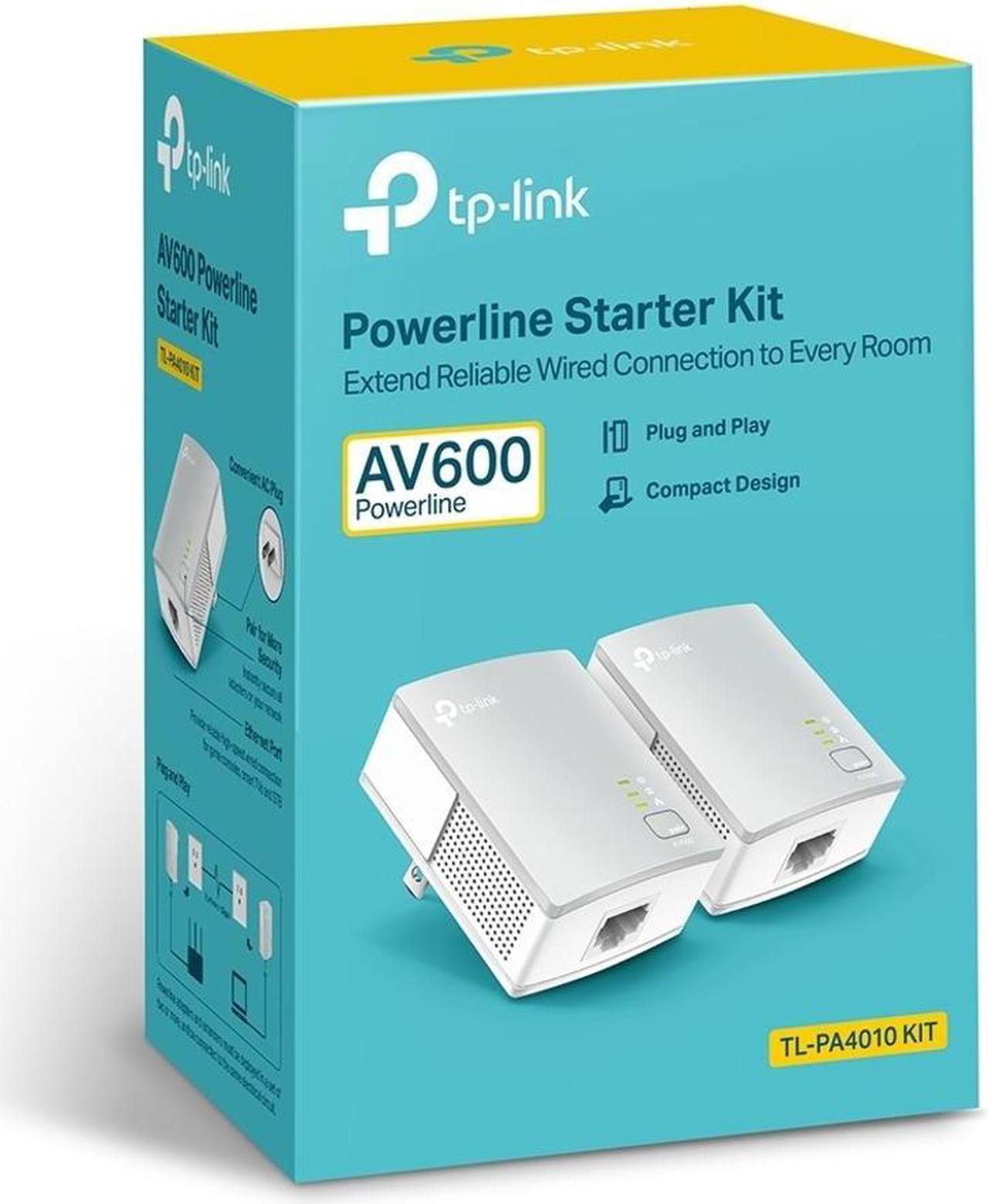 Alt view image 6 of 10 - TP-LINK TL-PA4010KIT Rev 3 - AV600 Powerline Ethernet Adapter -The HomePlug AV2 standard creates high-speed data transfer rates of up to 600Mbps to support all your online activities.