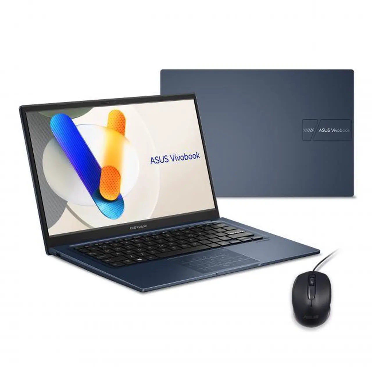 Alt view image 2 of 8 - ASUS Vivobook 14" FHD Laptop Intel Core 5 120U 8GB RAM 512GB SSD Quiet Blue with Wired Optical Black Mouse + Black Backpack