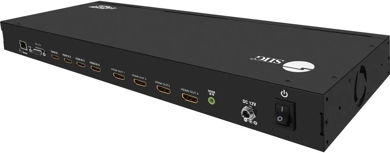 Alt view image 2 of 12 - SIIG HDMI 2.0 4x4 Matrix with Amazon Echo Control Enabled