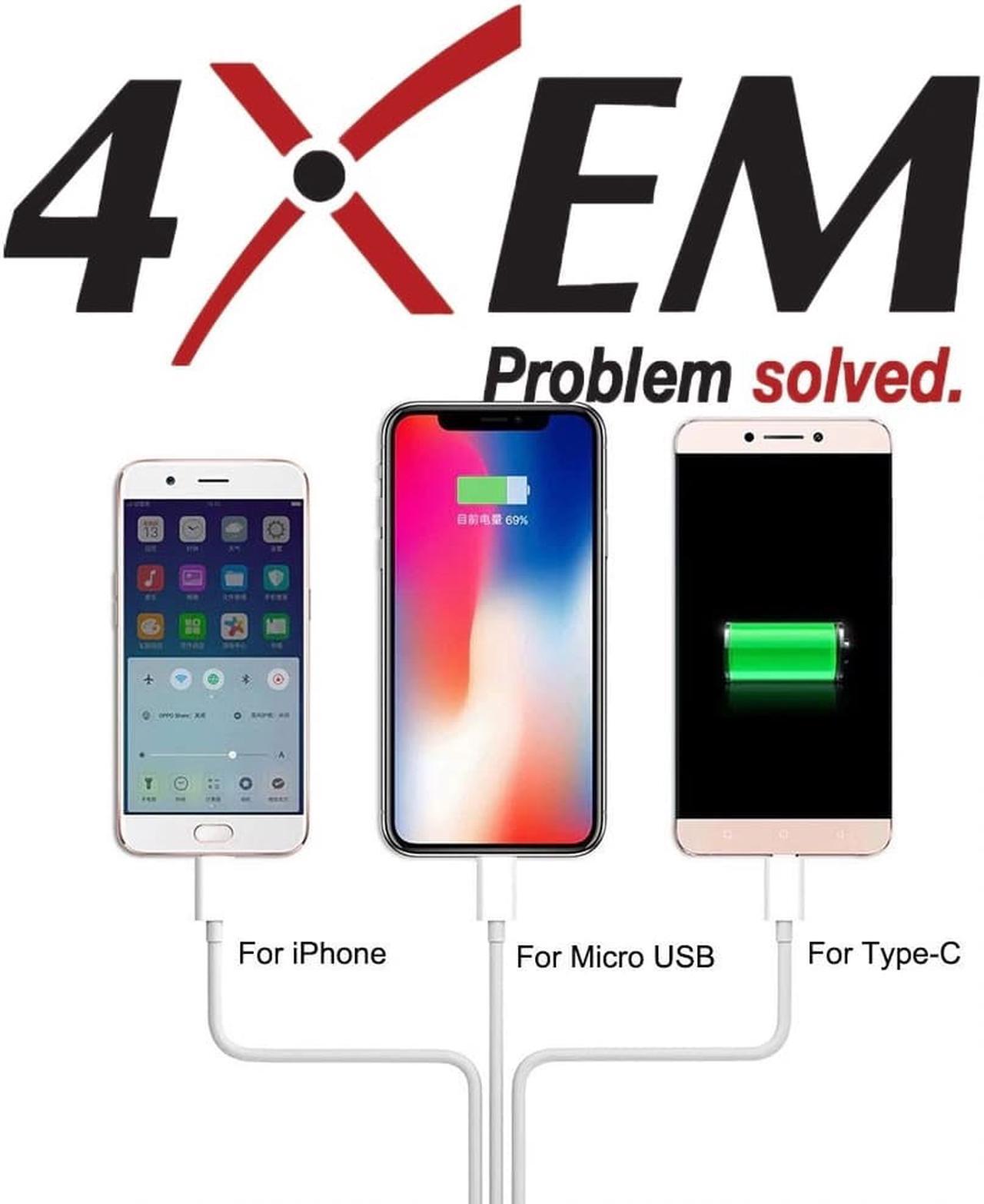Alt view image 5 of 11 - 4Xem Usb To Lightning Micro Usb And Usb Type C Cable For Iphone/Ipod/Ipad/Galaxy